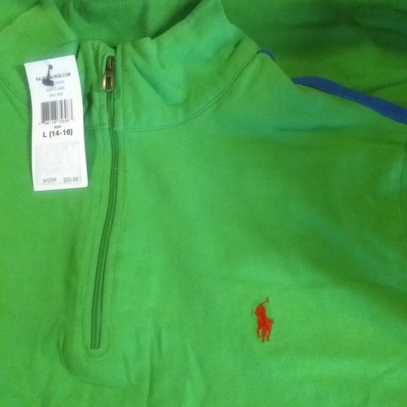#Ralph# lauren little boys suede half zip jersey - Picture 4 of 8